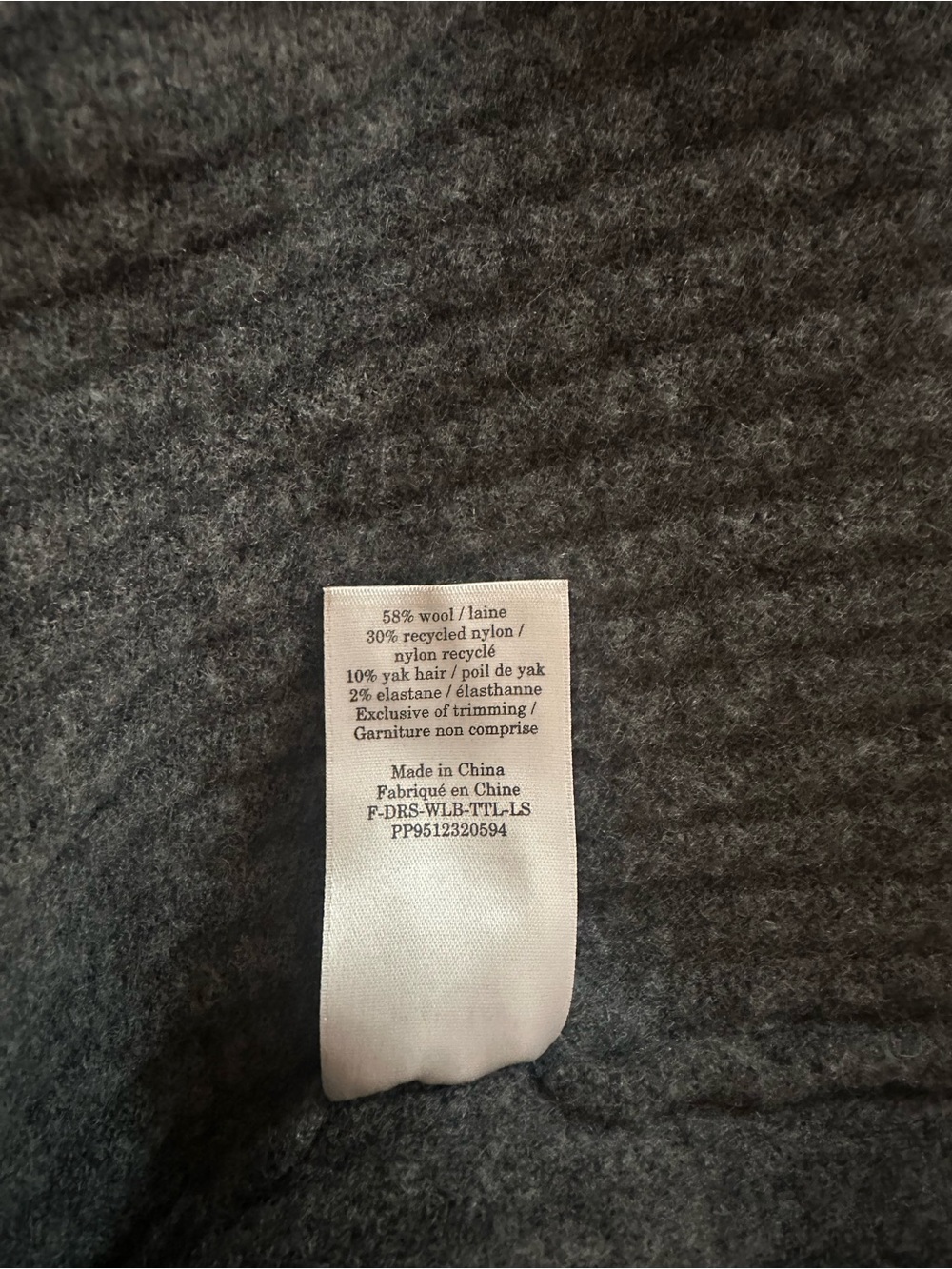 Everlane the Cozy Stretch Turtleneck Sweater Dress Grey wool blend L - Picture 6 of 7